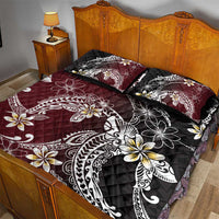 Polynesian Hawaiian Plumeria Tribal Pattern Quilt Bed Set Special Wine Red Version LT01 - Polynesian Pride