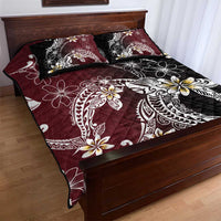 Polynesian Hawaiian Plumeria Tribal Pattern Quilt Bed Set Special Wine Red Version LT01 - Polynesian Pride