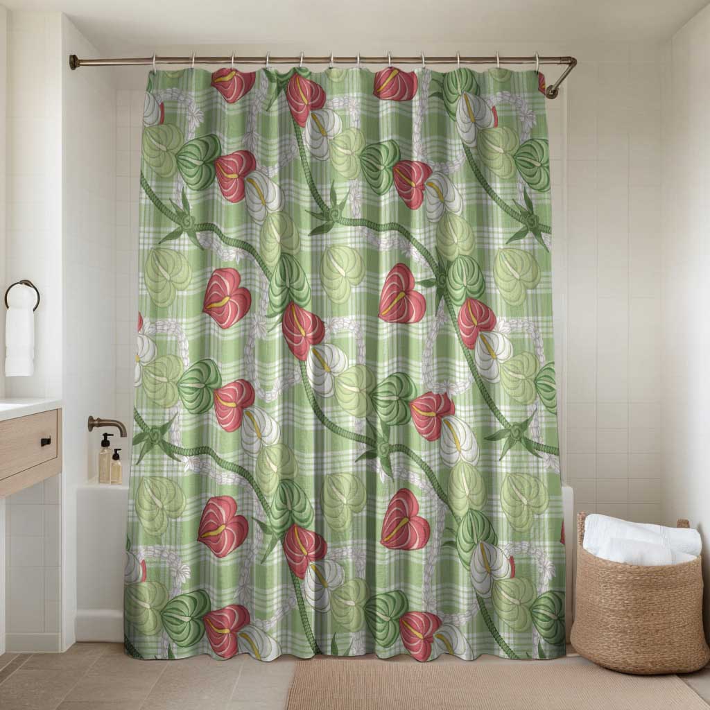 Anthurium Pikake Ti Leaf Palaka Bathroom Set Green Version