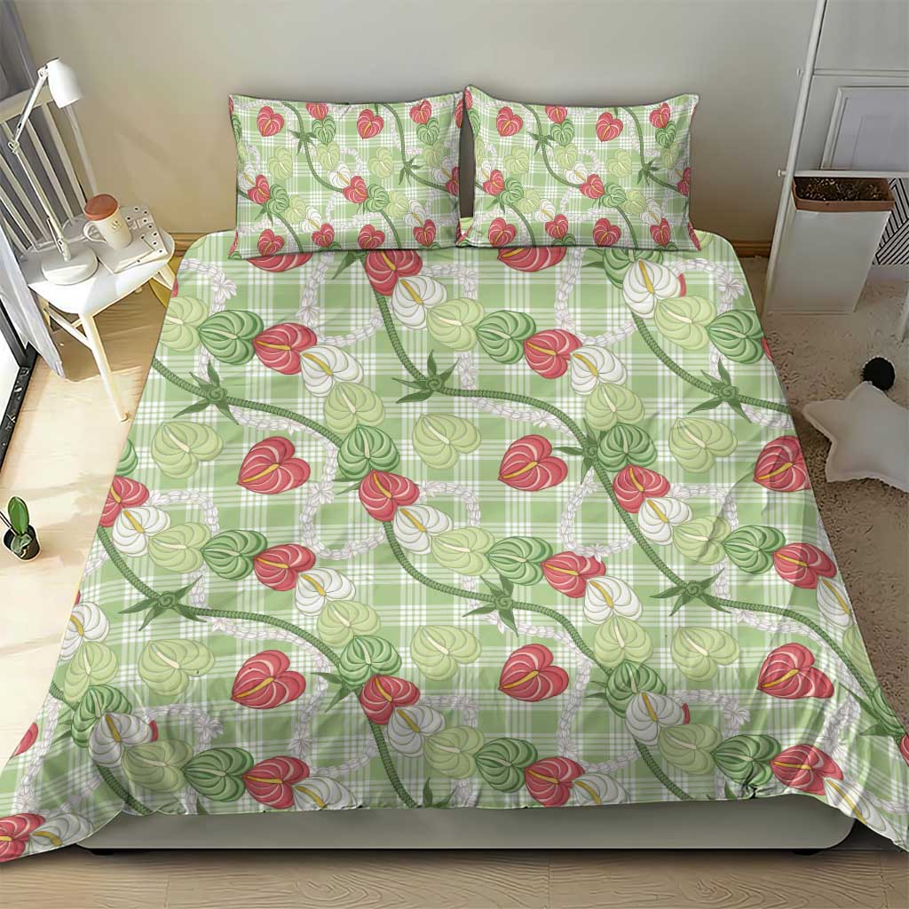 Anthurium Pikake Ti Leaf Palaka Bedding Set Green Version
