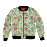 Anthurium Pikake Ti Leaf Palaka Bomber Jacket Green Version