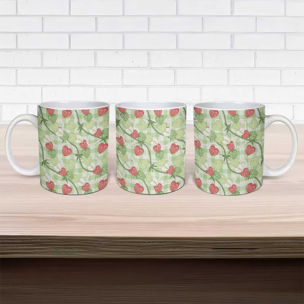 Anthurium Pikake Ti Leaf Palaka Ceramic Mug Green Version