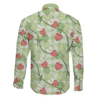 Anthurium Pikake Ti Leaf Palaka Family Matching Mermaid Dress and Hawaiian Shirt Green Version LT01 - Polynesian Pride