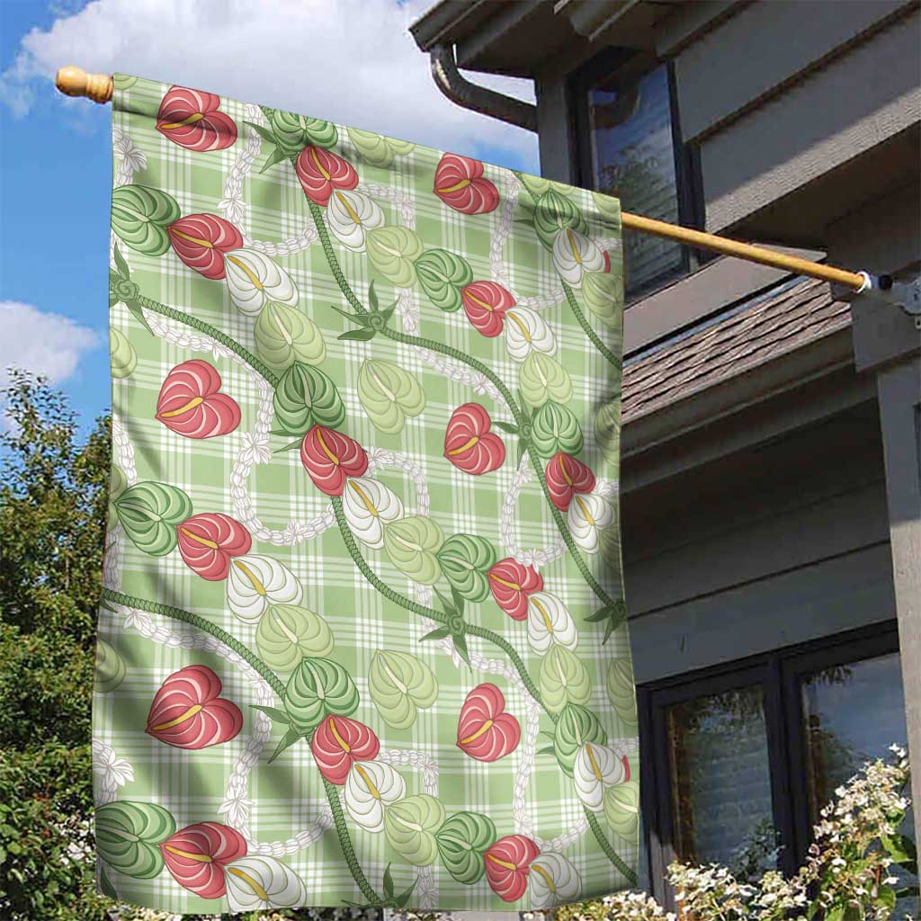 Anthurium Pikake Ti Leaf Palaka Garden Flag Green Version