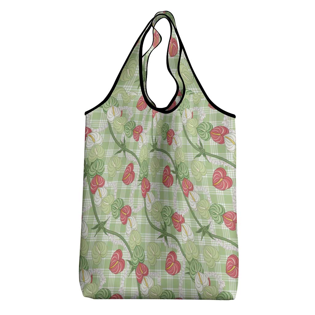 Anthurium Pikake Ti Leaf Palaka Grocery Bag Green Version