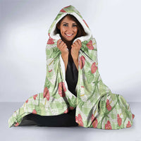 Anthurium Pikake Ti Leaf Palaka Hooded Blanket Green Version