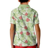 Anthurium Pikake Ti Leaf Palaka Kid Polo Shirt Green Version