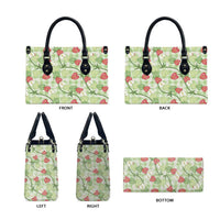 Anthurium Pikake Ti Leaf Palaka Leather Bag Green Version
