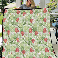 Anthurium Pikake Ti Leaf Palaka Quilt Green Version