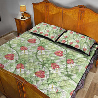 Anthurium Pikake Ti Leaf Palaka Quilt Bed Set Green Version