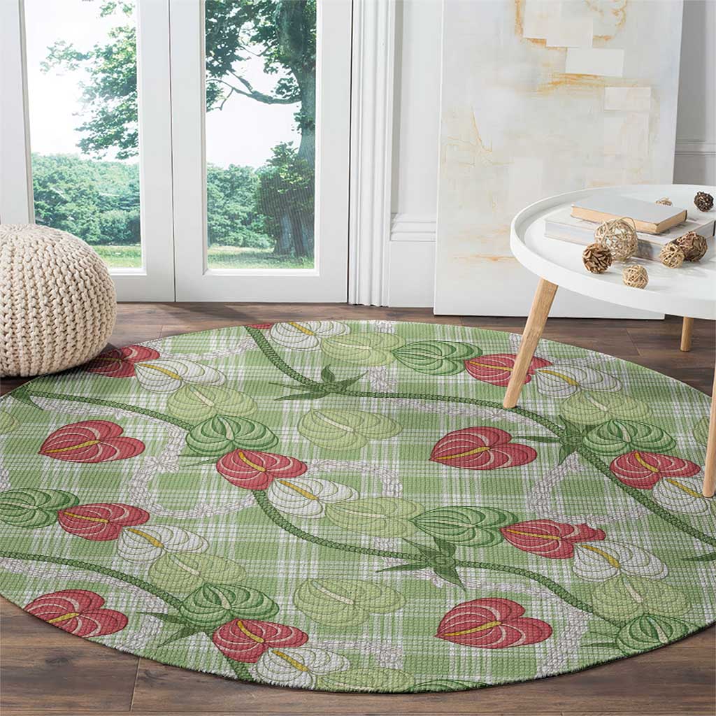 Anthurium Pikake Ti Leaf Palaka Round Carpet Green Version