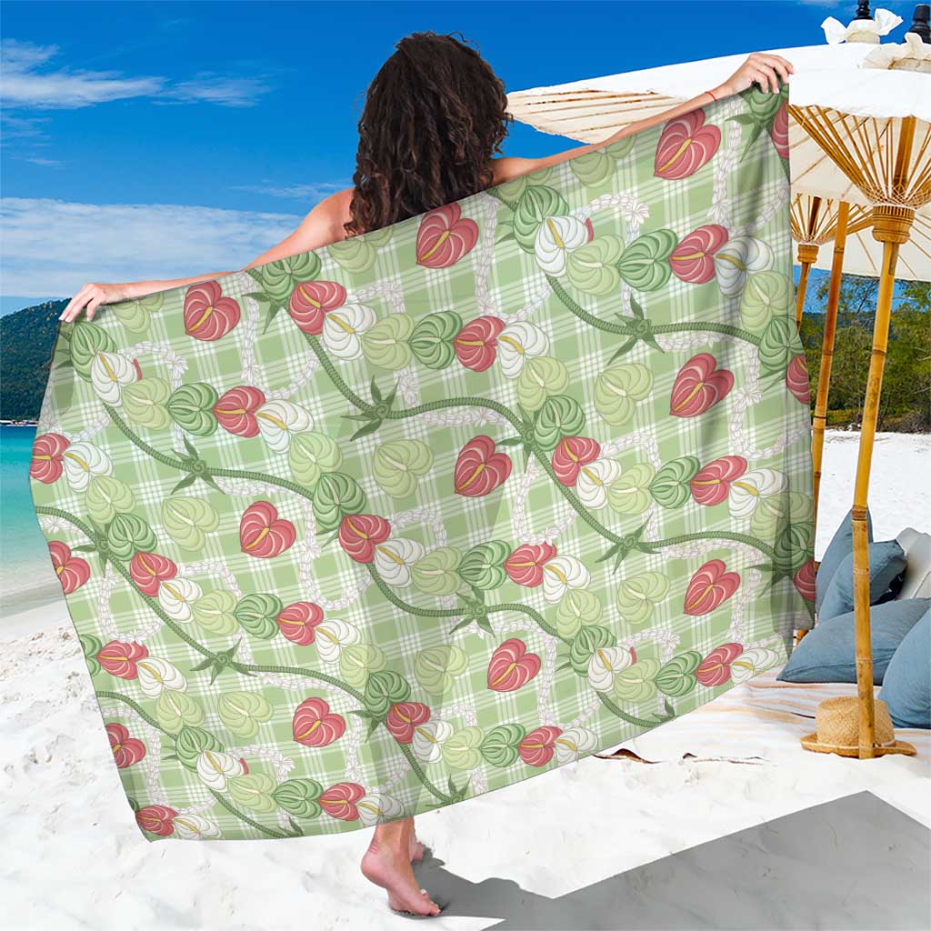 Anthurium Pikake Ti Leaf Palaka Sarong Green Version