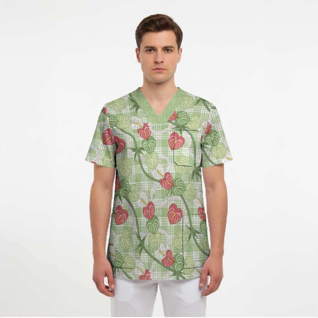 Anthurium Pikake Ti Leaf Palaka Scrub Top Green Version