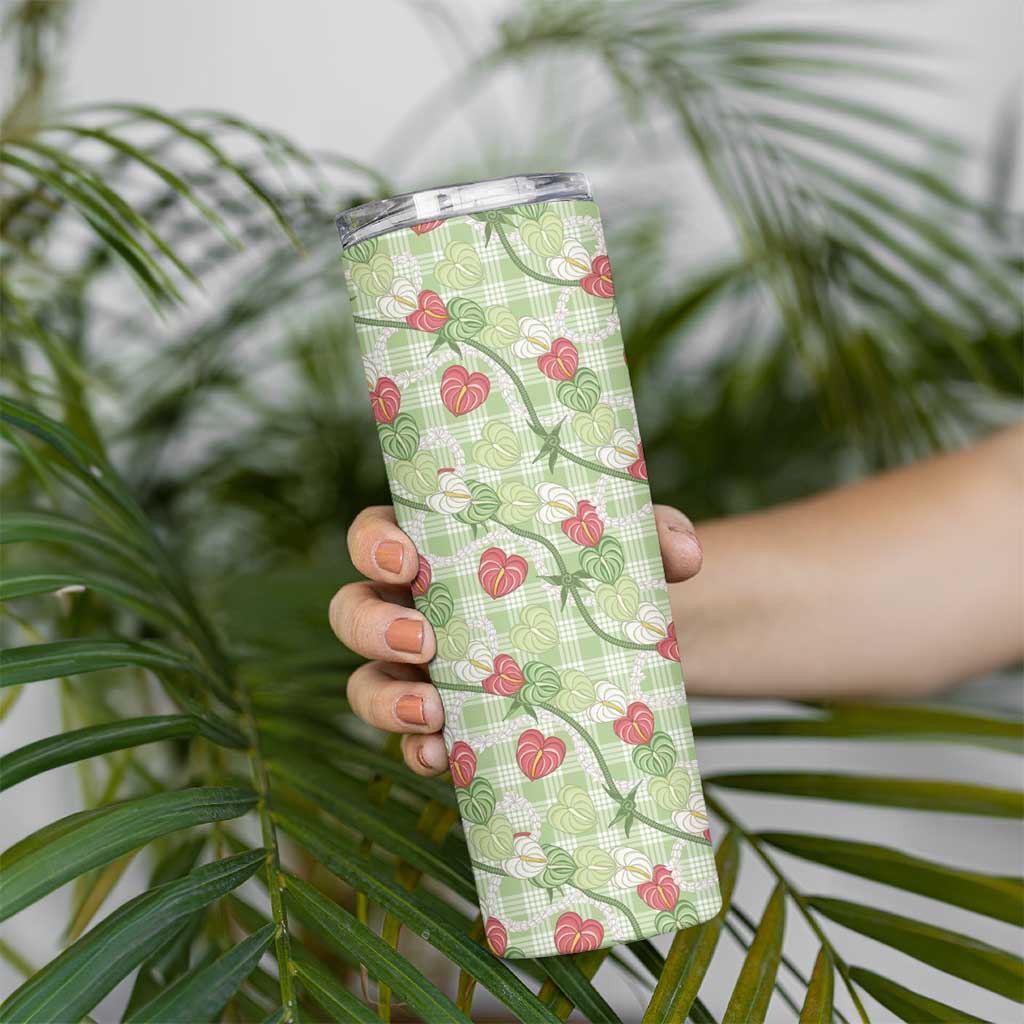 Anthurium Pikake Ti Leaf Palaka Skinny Tumbler Green Version