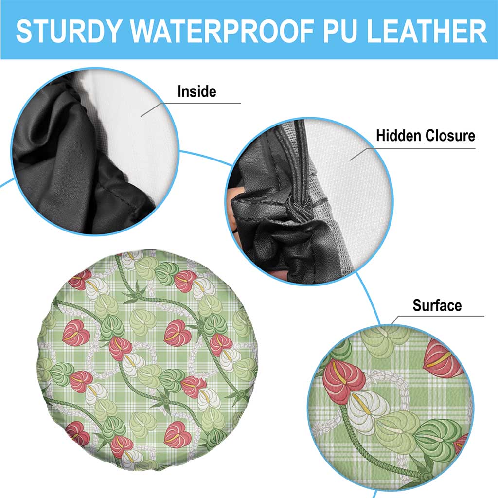 Anthurium Pikake Ti Leaf Palaka Spare Tire Cover Green Version