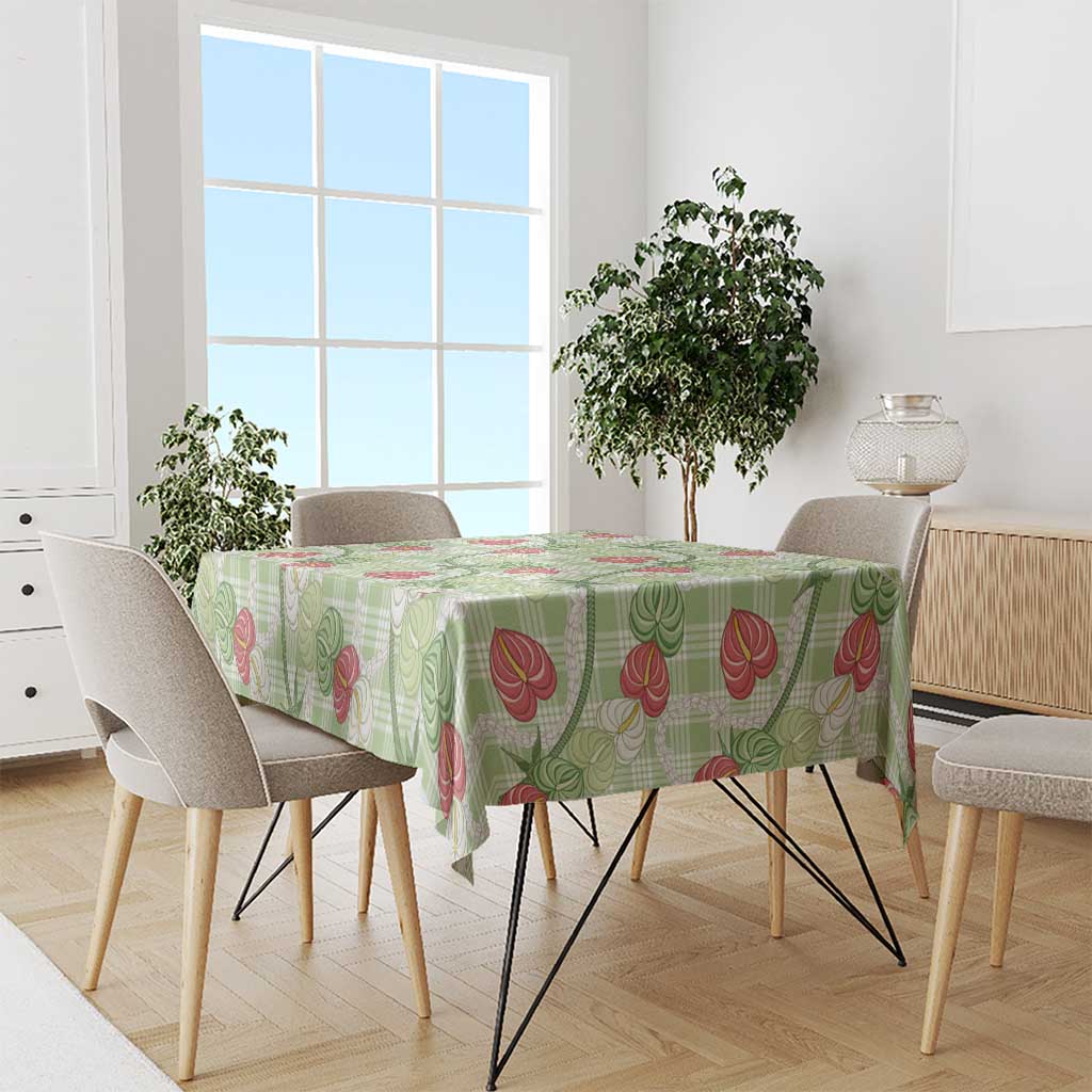 Anthurium Pikake Ti Leaf Palaka Tablecloth Green Version
