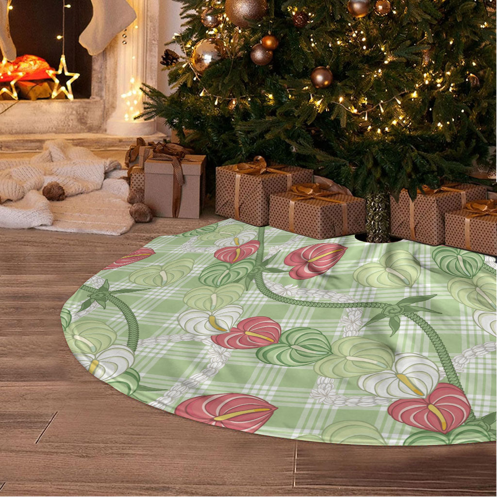 Anthurium Pikake Ti Leaf Palaka Tree Skirt Green Version LT01 - Polynesian Pride