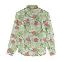 Anthurium Pikake Ti Leaf Palaka Women Casual Shirt Green Version LT01 - Polynesian Pride