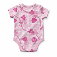 Anthurium Pikake Ti Leaf Palaka Baby Onesie Pink Version LT01 - Polynesian Pride