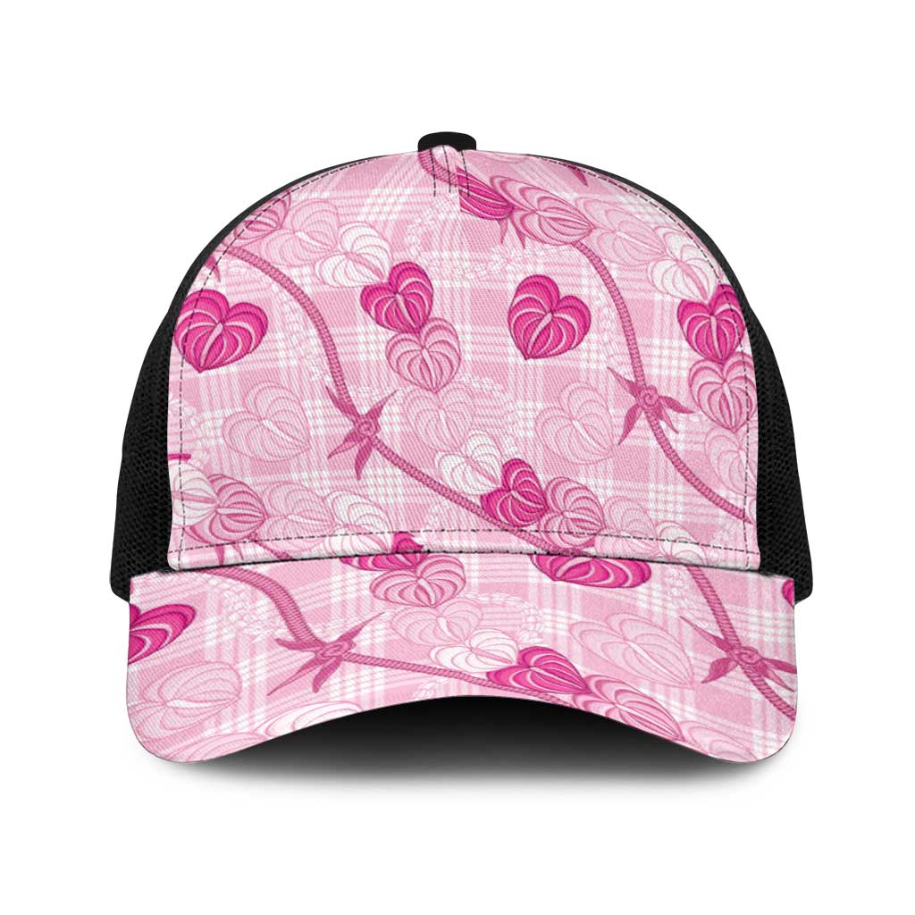 Anthurium Pikake Ti Leaf Palaka Baseball Net Cap Pink Version