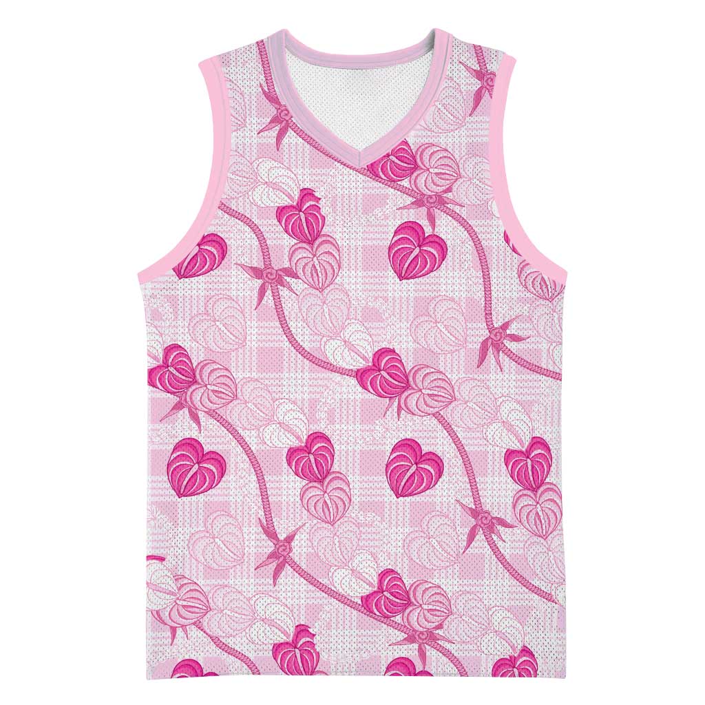 Anthurium Pikake Ti Leaf Palaka Basketball Jersey Pink Version