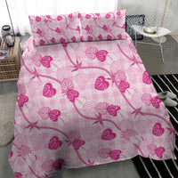 Anthurium Pikake Ti Leaf Palaka Bedding Set Pink Version