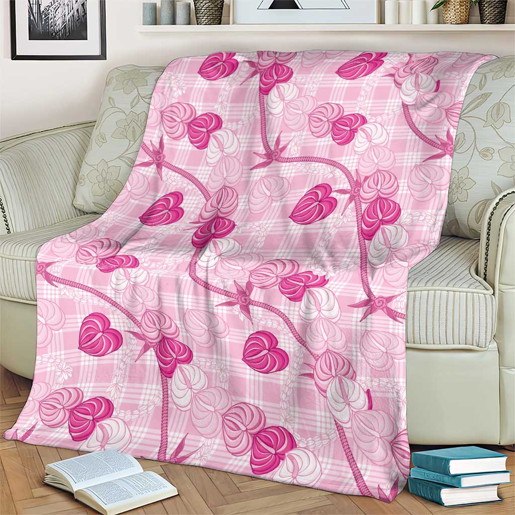 Anthurium Pikake Ti Leaf Palaka Blanket Pink Version