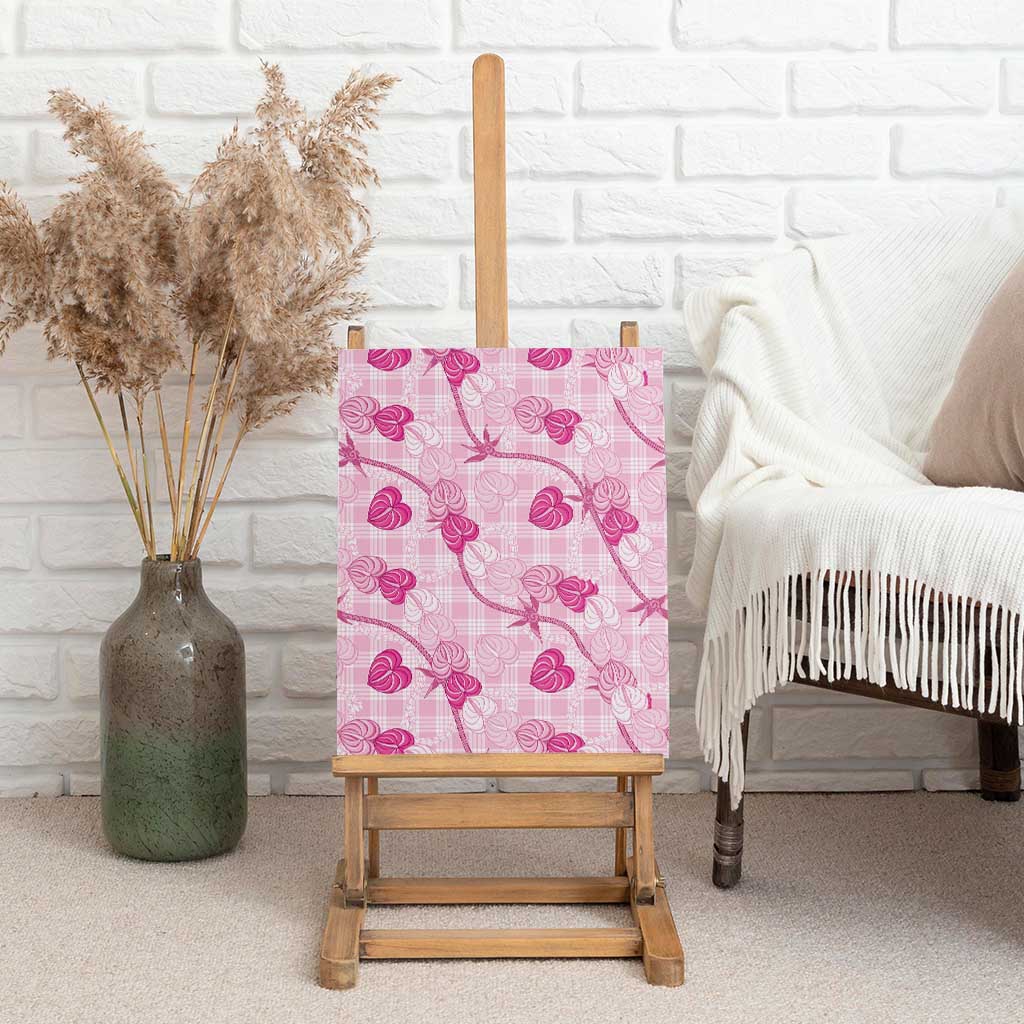 Anthurium Pikake Ti Leaf Palaka Canvas Wall Art Pink Version