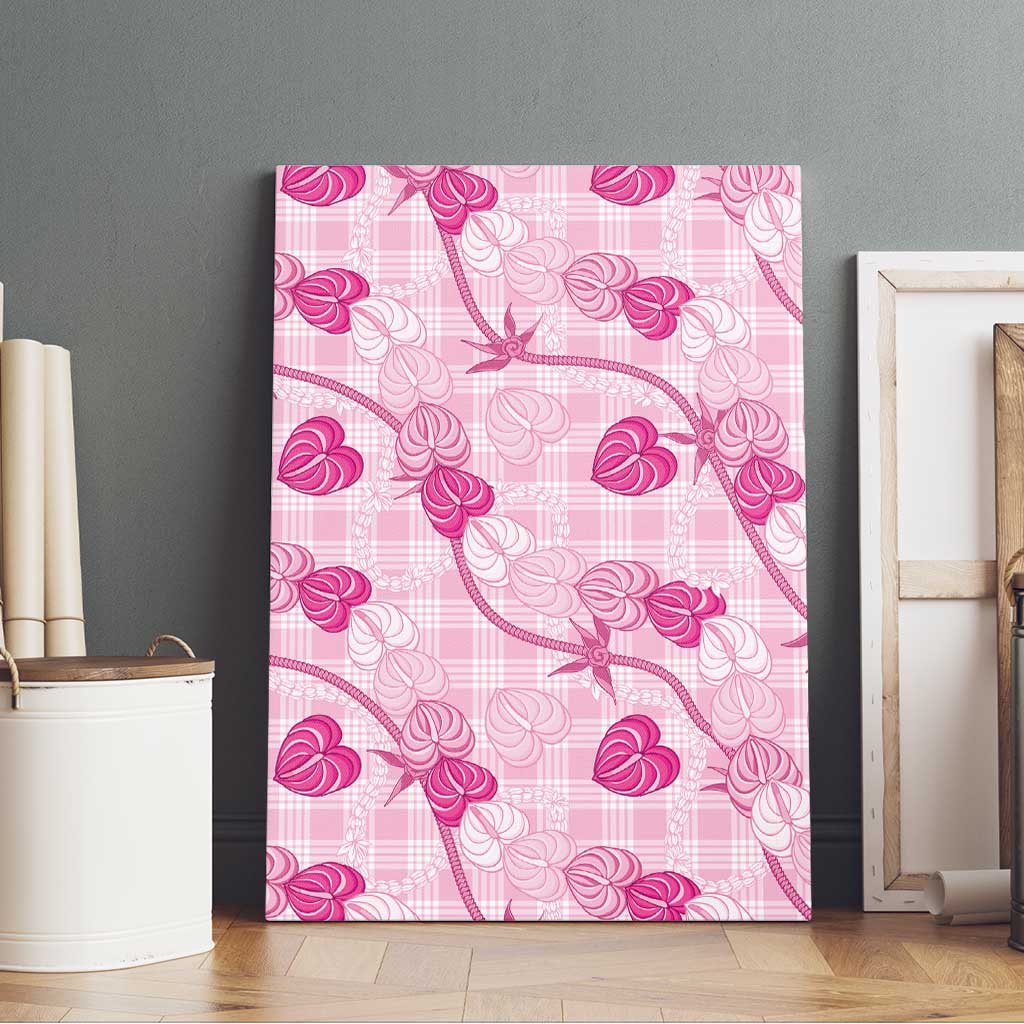 Anthurium Pikake Ti Leaf Palaka Canvas Wall Art Pink Version