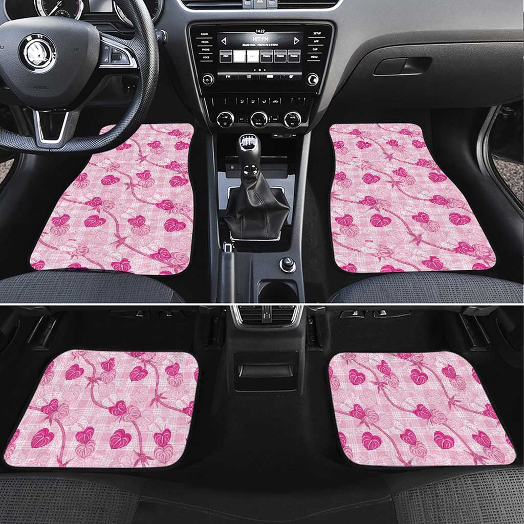 Anthurium Pikake Ti Leaf Palaka Car Mats Pink Version