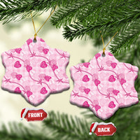 Anthurium Pikake Ti Leaf Palaka Ceramic Ornament Pink Version LT01 Snow Flake Pink - Polynesian Pride