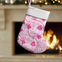 Anthurium Pikake Ti Leaf Palaka Christmas Stocking Pink Version LT01 Set of 2 Pink - Polynesian Pride