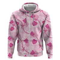 Anthurium Pikake Ti Leaf Palaka Hoodie Pink Version