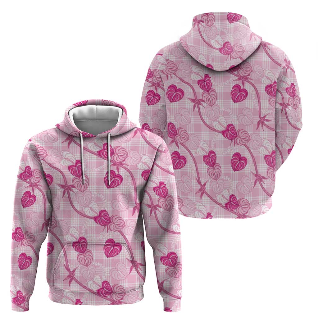 Anthurium Pikake Ti Leaf Palaka Hoodie Pink Version