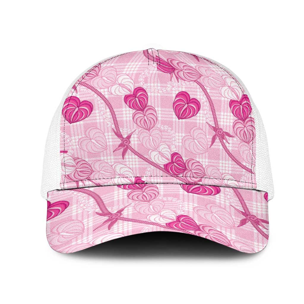 Anthurium Pikake Ti Leaf Palaka Mesh Trucker Cap Pink Version