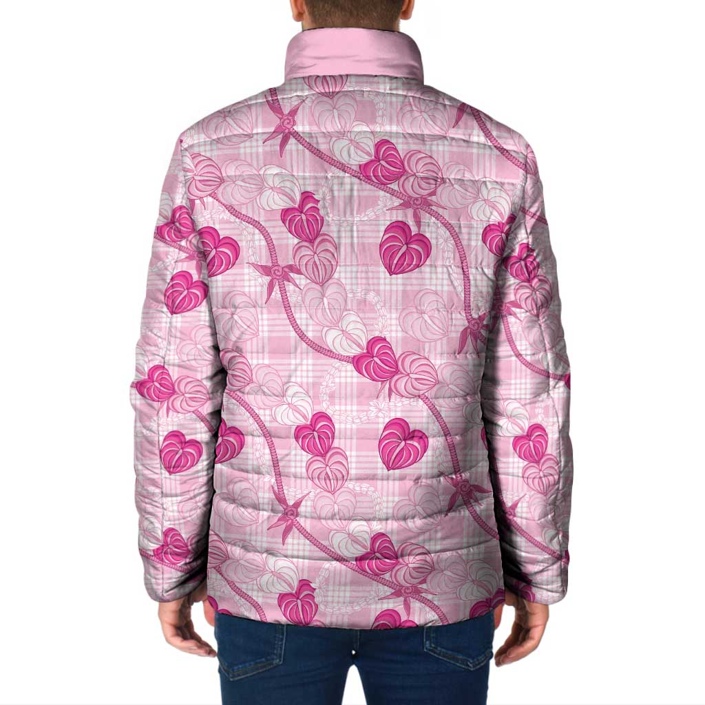 Anthurium Pikake Ti Leaf Palaka Padded Jacket Pink Version