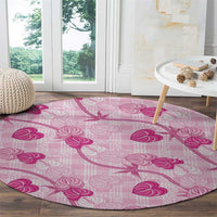 Anthurium Pikake Ti Leaf Palaka Round Carpet Pink Version
