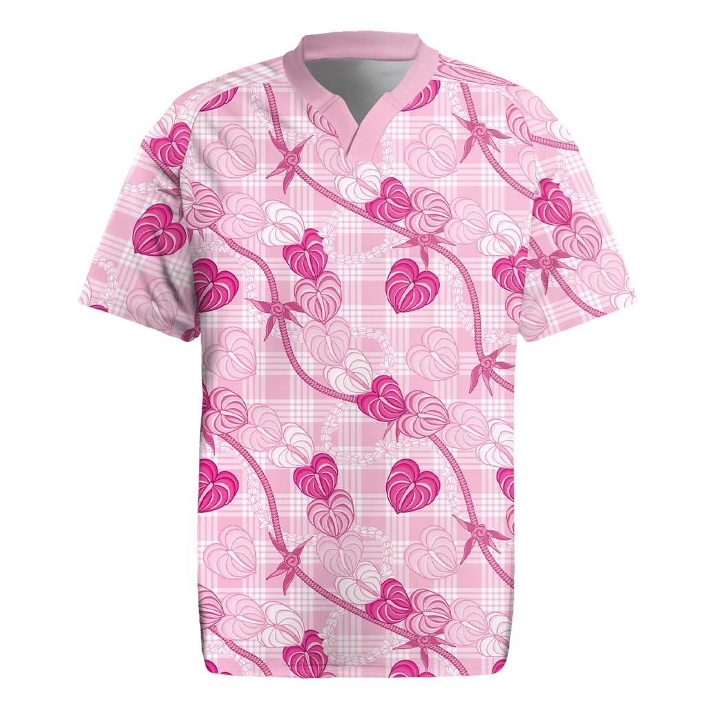 Anthurium Pikake Ti Leaf Palaka Rugby Jersey Pink Version