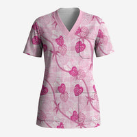 Anthurium Pikake Ti Leaf Palaka Scrub Top Pink Version