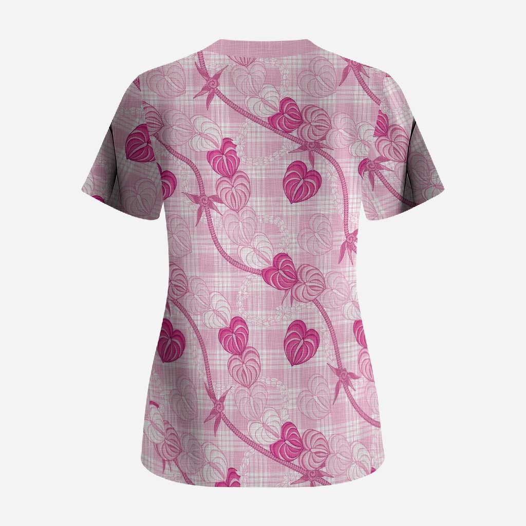 Anthurium Pikake Ti Leaf Palaka Scrub Top Pink Version