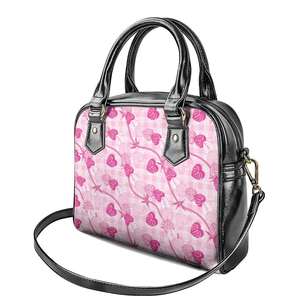 Anthurium Pikake Ti Leaf Palaka Shoulder Handbag Pink Version