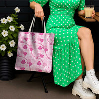 Anthurium Pikake Ti Leaf Palaka Tote Bag Pink Version