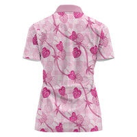 Anthurium Pikake Ti Leaf Palaka Women Polo Shirt Pink Version LT01 - Polynesian Pride