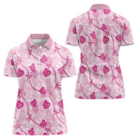 Anthurium Pikake Ti Leaf Palaka Women Polo Shirt Pink Version LT01 - Polynesian Pride