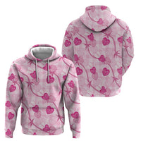 Anthurium Pikake Ti Leaf Palaka Zip Hoodie Pink Version