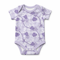 Anthurium Pikake Ti Leaf Palaka Baby Onesie Purple Version LT01 Purple - Polynesian Pride