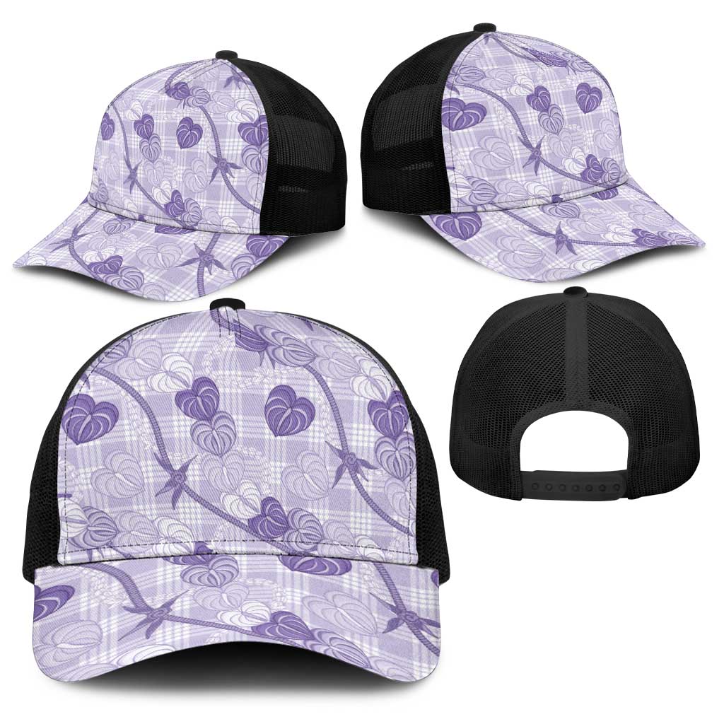 Anthurium Pikake Ti Leaf Palaka Baseball Net Cap Purple Version