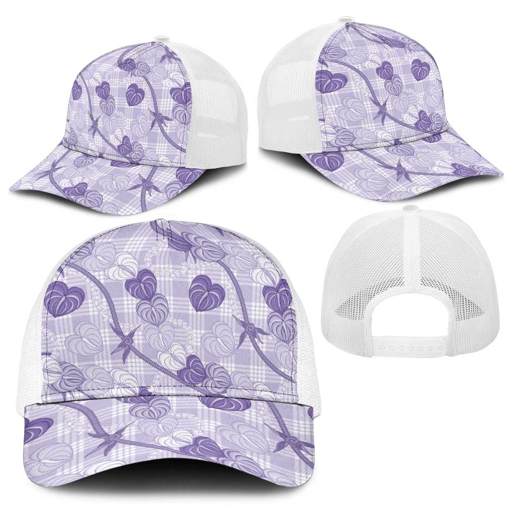 Anthurium Pikake Ti Leaf Palaka Baseball Net Cap Purple Version