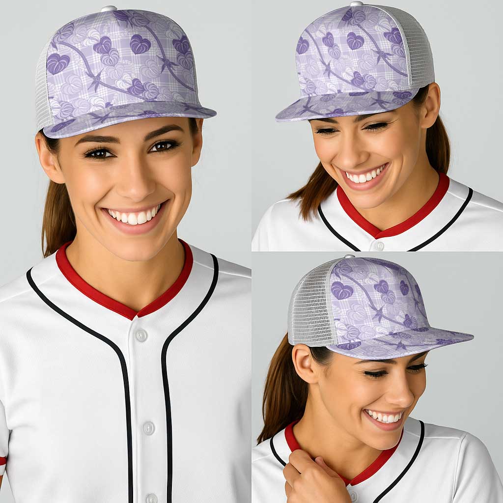 Anthurium Pikake Ti Leaf Palaka Baseball Net Cap Purple Version