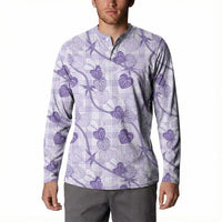 Anthurium Pikake Ti Leaf Palaka Button Sweatshirt Purple Version